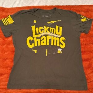 Grunt Style Olive Green Tee with Yellow Sleeve Graphics